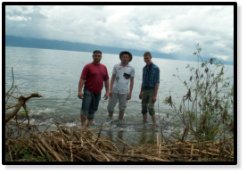 S. Streltsov, S.Torgashev and K. Shidlovsky on Nyassa lake.
